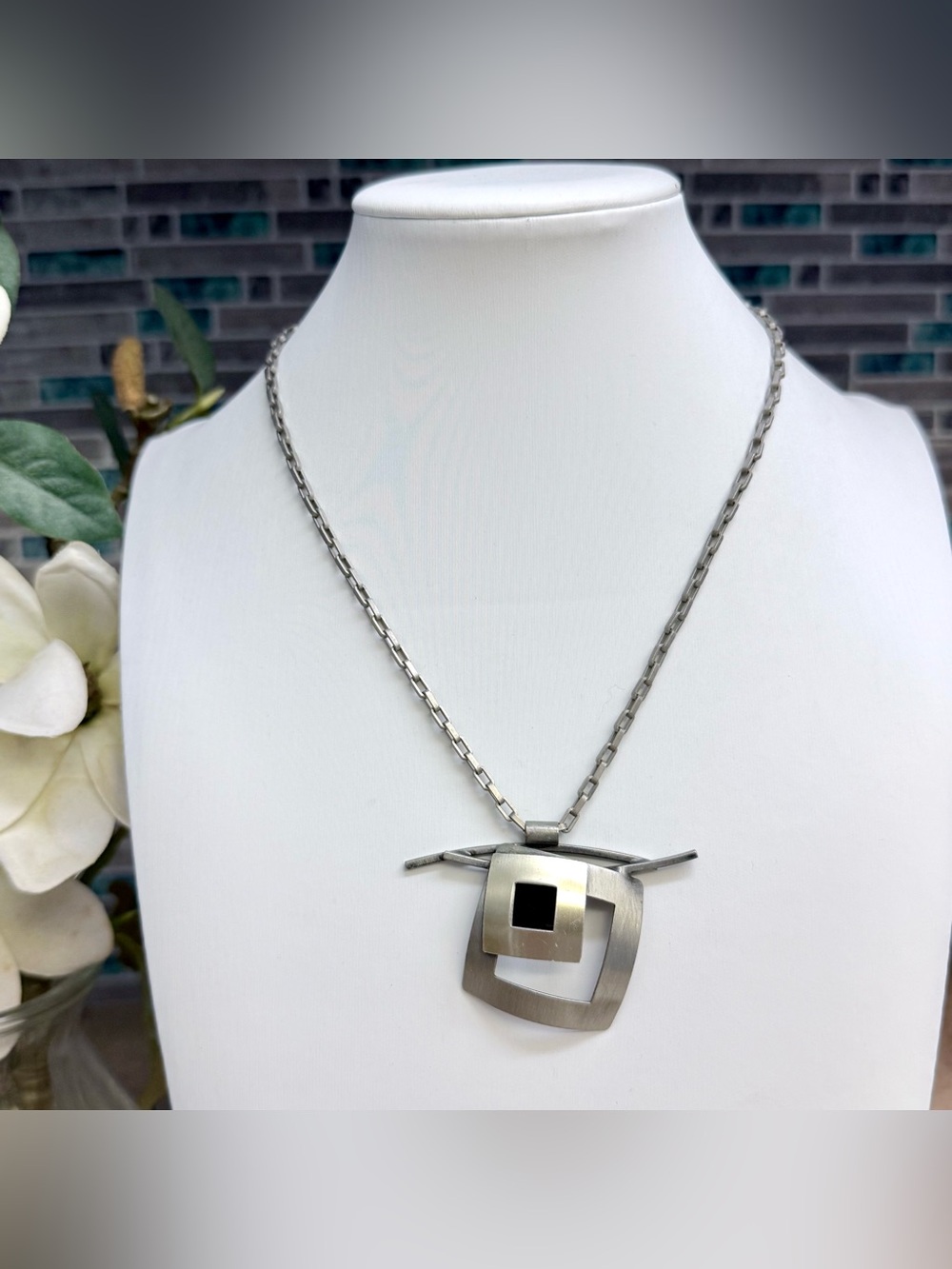 Christophe Poly geometric modernist necklace